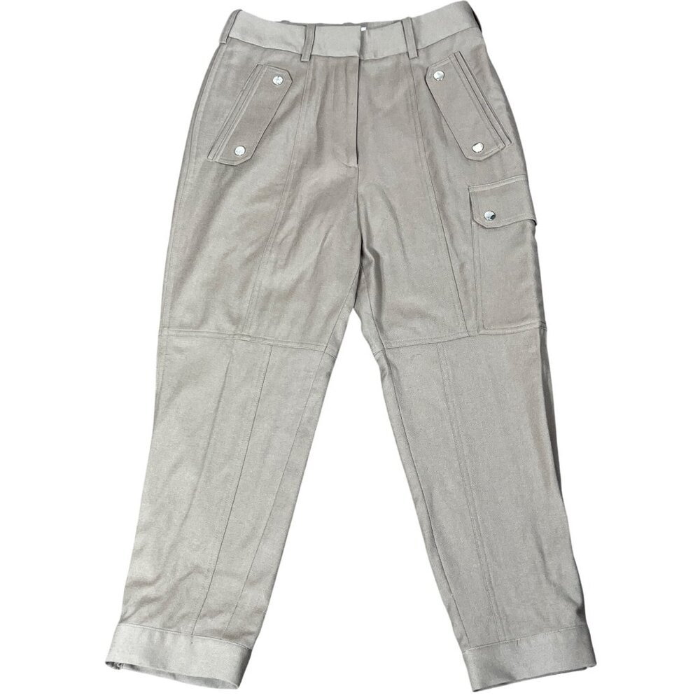 REISS Kyla Wool Blend Combat Pants Taupe Sz 6 NWT